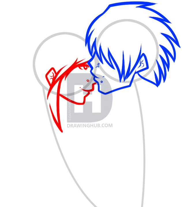 631x720 How To Draw An Emo Couple, Emo Couple, Step