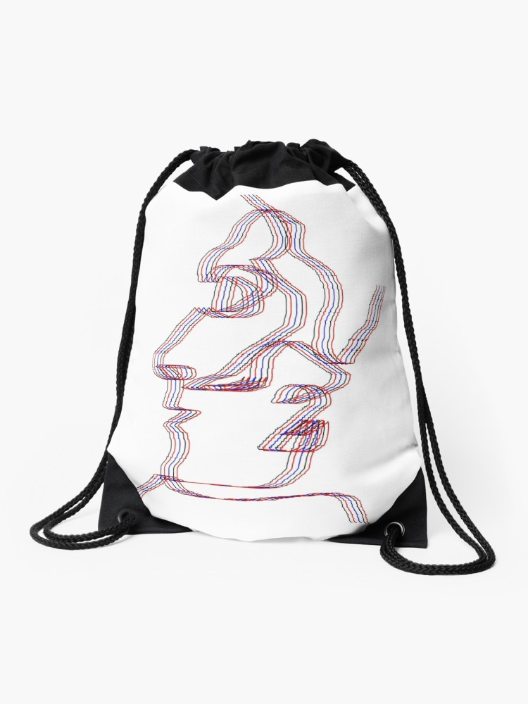 750x1000 Girl And Boy Kissing Drawstring Bag