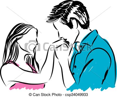 450x374 Boy Kissing Girl On Forehead Drawing