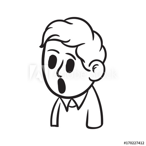 500x500 Surprised Boy Line Art Illustration Sketch