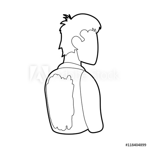 500x500 Dirty Back Of A Boy Joke Icon In Outline Style Isolated On White