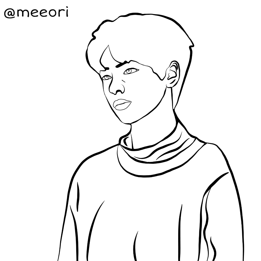 1024x1024 Yangjeongin Jeongin Outline Kpop Draw Boy Outlines Draw
