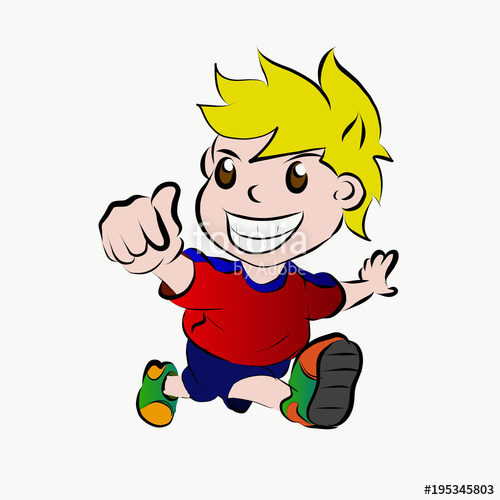 500x500 Drawing Boy Running On White Background Stock Image And Royalty