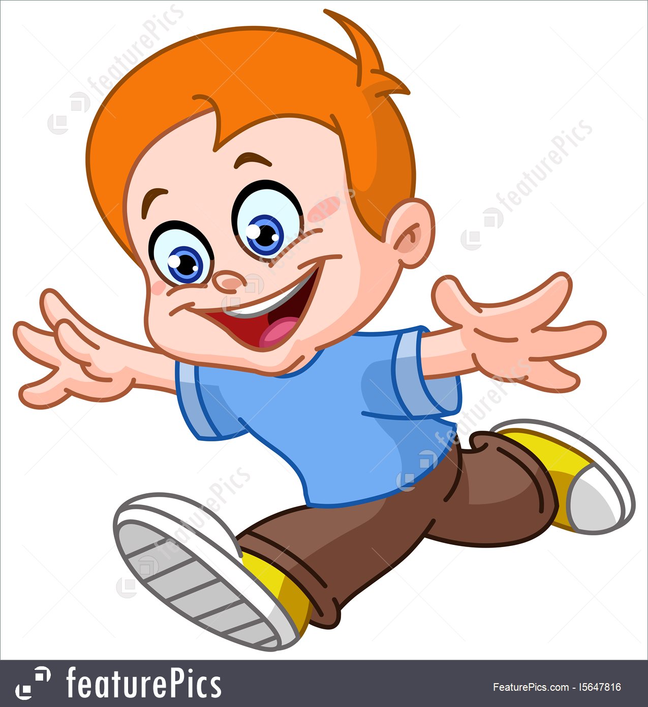1275x1392 Running Boy Stock Illustration