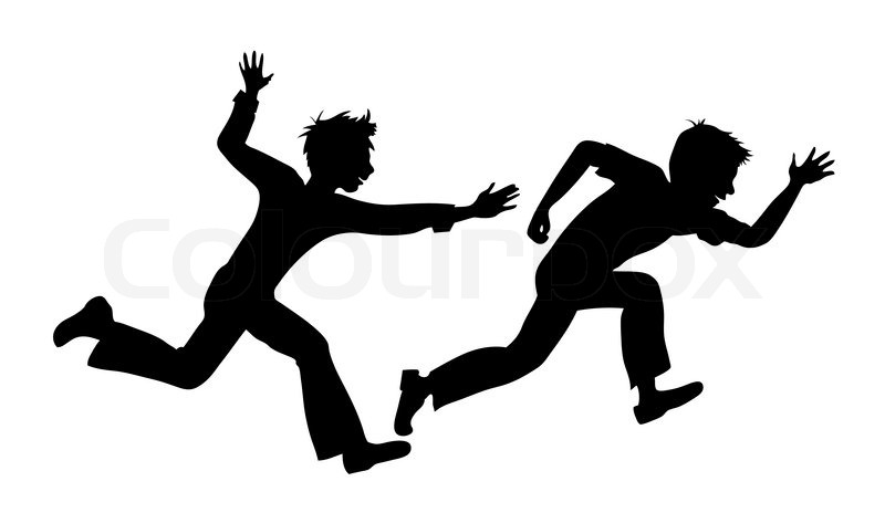 800x464 Two Running Boy On White Background Stock Vector Colourbox