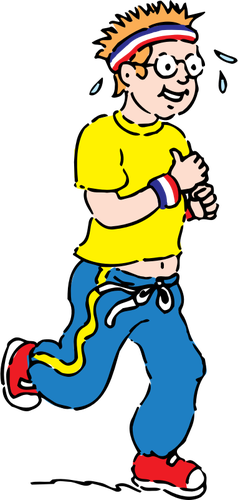 238x500 Young Boy Running For Recreation Vector Drawing