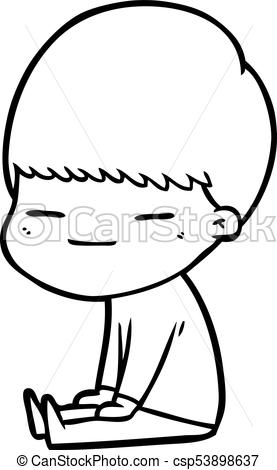 277x470 Cartoon Smug Boy Sitting