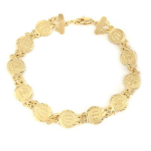 300x300 Gold Filled Bracelet Money Drawing Charms Good Luck Adult Pulsera