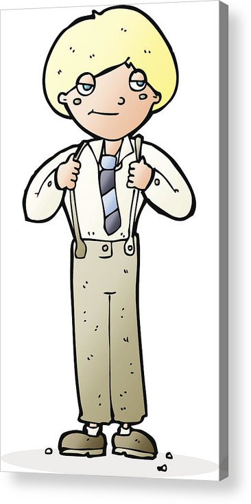 366x734 Cartoon Man Wearing Braces Acrylic Print