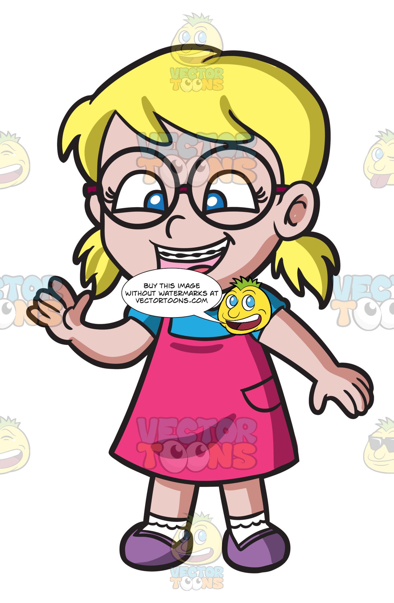 1307x2000 A Nerdy Girl With Braces Clipart Cartoons