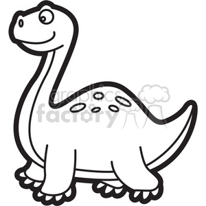 300x300 Brachiosaurus Dinosaur Cartoon In Black And White Clipart Royalty