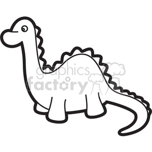300x300 Toy Brachiosaurus Dinosaur Cartoon In Black And White Clipart