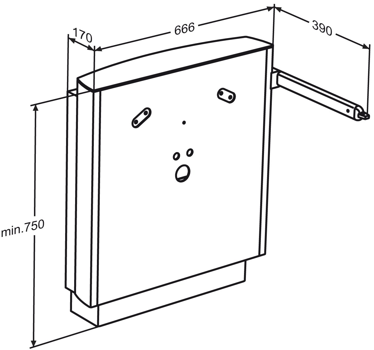 1200x1121 Select Wash Basin Bracket, Wall Mounted With Floor Support