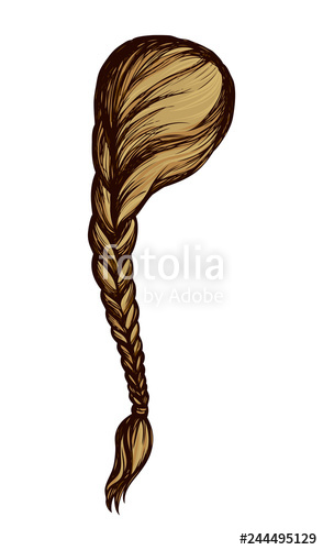294x500 Long Braid Vector Drawing Stock Image And Royalty Free Vector