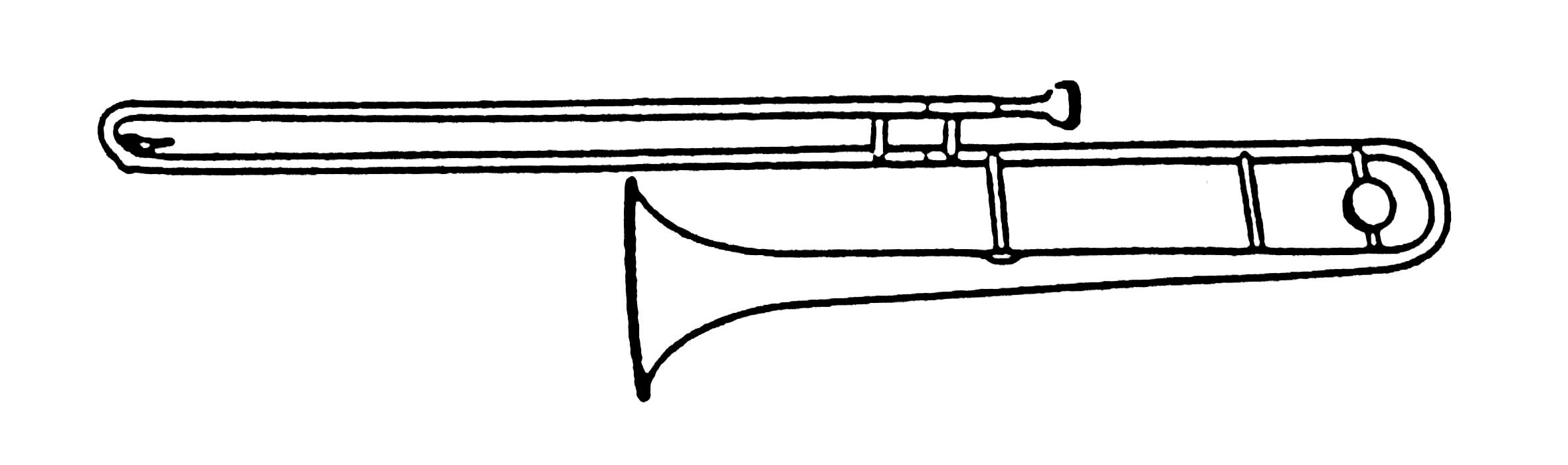 2360x700 Collection Of Free Trombone Drawing Brass Instrument Download