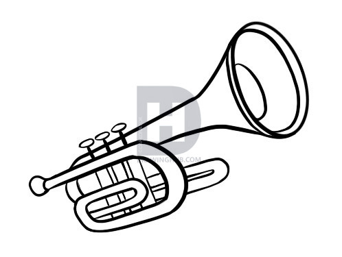 498x375 How To Draw A Trumpet, Step