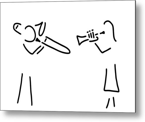 493x413 posaunist trumpet player brass player metal print