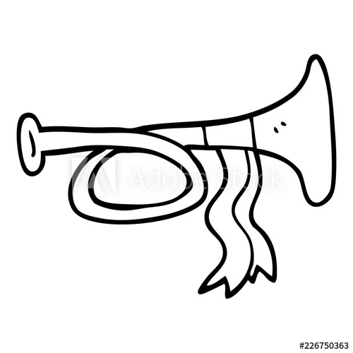 500x500 Line Drawing Cartoon Brass Horn