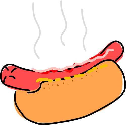 500x496 Hot Dog Drawing