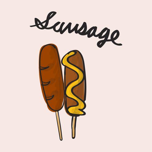 490x490 Illustration Drawing Style Of Hot Dog