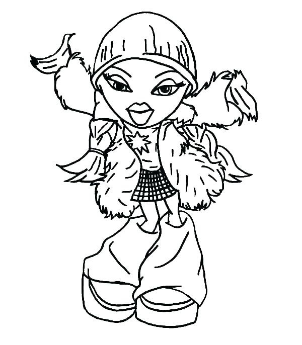 600x686 Bratz Doll Coloring Pages Doll Coloring Pages Dolls Amazing