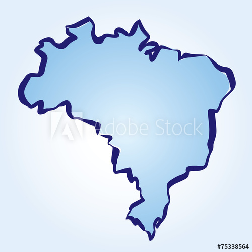 500x500 Vector Drawing Map Of Brazil