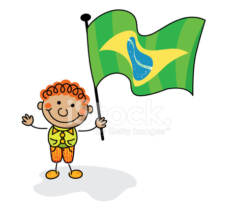 484x440 Brazil Flag Kids Stock Vector