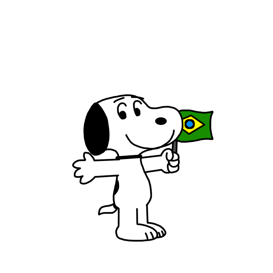 894x894 Snoopy With Brazil Flag