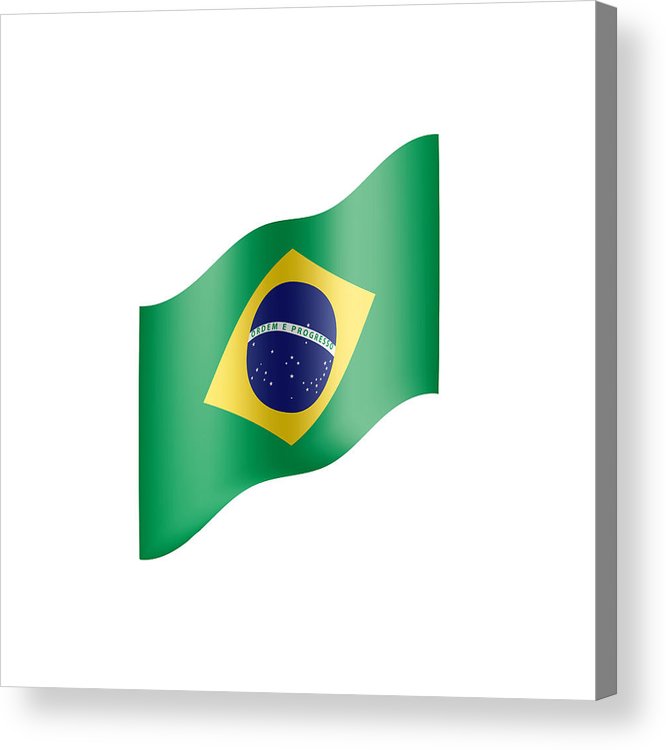 666x750 Brazil Flag, Vector Illustration Acrylic Print