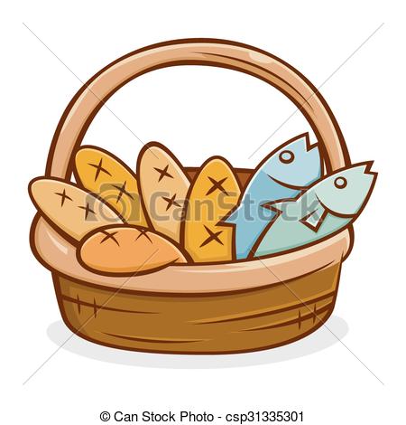 450x470 five bread and two fish in a basket five bread and two fish