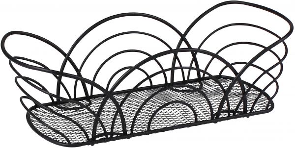 600x302 Spectrum Diversified Twist Flower Bread Basket, Black Souq
