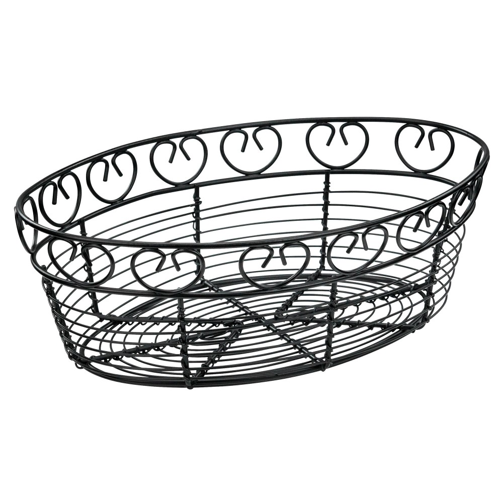 1000x1000 Winco Wbkg Oval Black Metal Wire Bread Basket