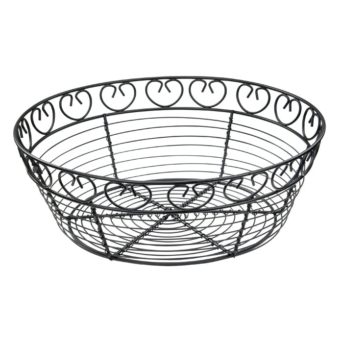 700x700 Winco Wbkg Round Breadfruit Basket, X Black Wire