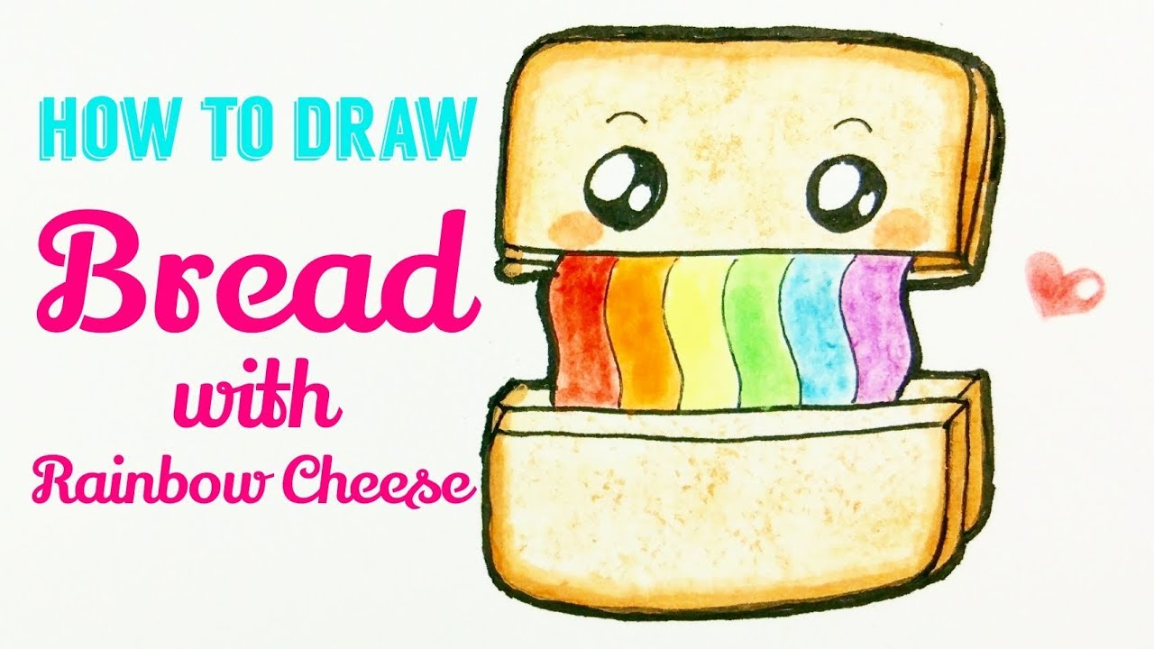 1280x720 How To Draw Bread With Rainbow Cheese Rainbow Bread Easy