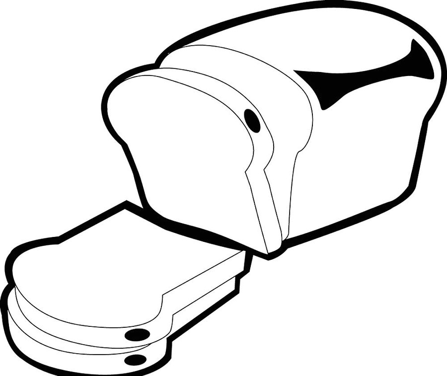 900x757 Download Raskraska Khleb Clipart Bakery Colouring Pages Loaf