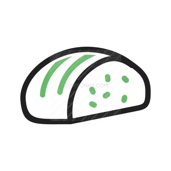 600x600 Sliced Loaf Of Bread Line Green Black Icon