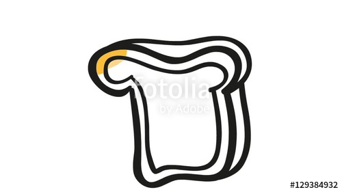 500x281 Toast Bread Bakery Food Line Drawing Animation Transparent