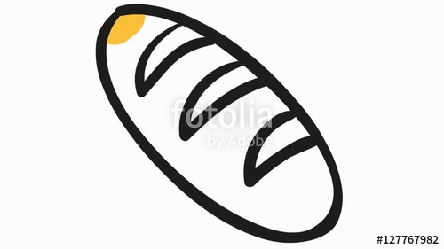 500x281 Bread Loaf Line Drawing Animation Illustration Transparent