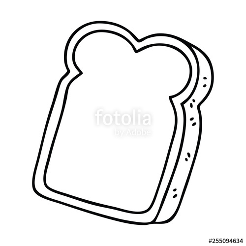 500x500 Quirky Line Drawing Cartoon Slice Of Bread Stock Image