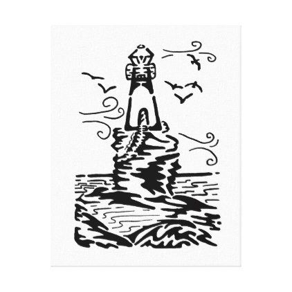 422x422 Lighthouse Breeze Art Drawing Canvas Print Art Drawings