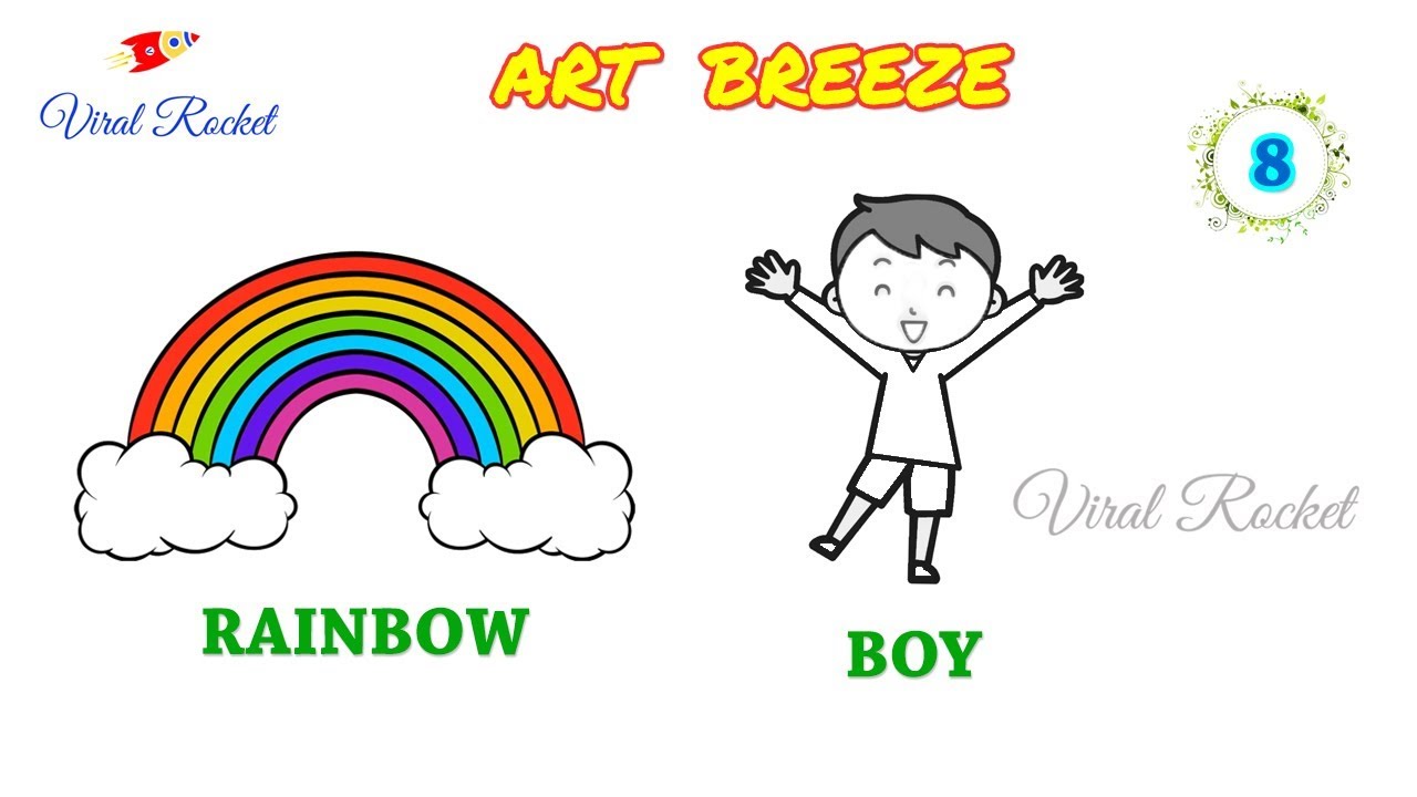 1280x720 Rainbow, Boy Drawing For Children Art Breeze