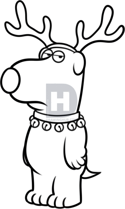 432x720 How To Draw Christmas Brian Griffin, Step