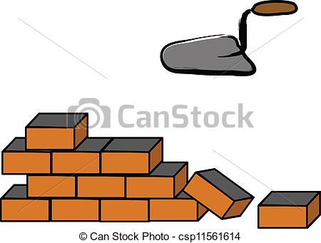 450x341 Building A Brick Wall, Illustration On White