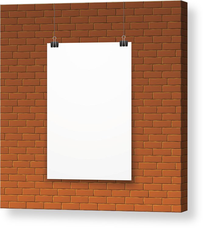 667x752 Blank White Poster On Red Brick Wall Acrylic Print