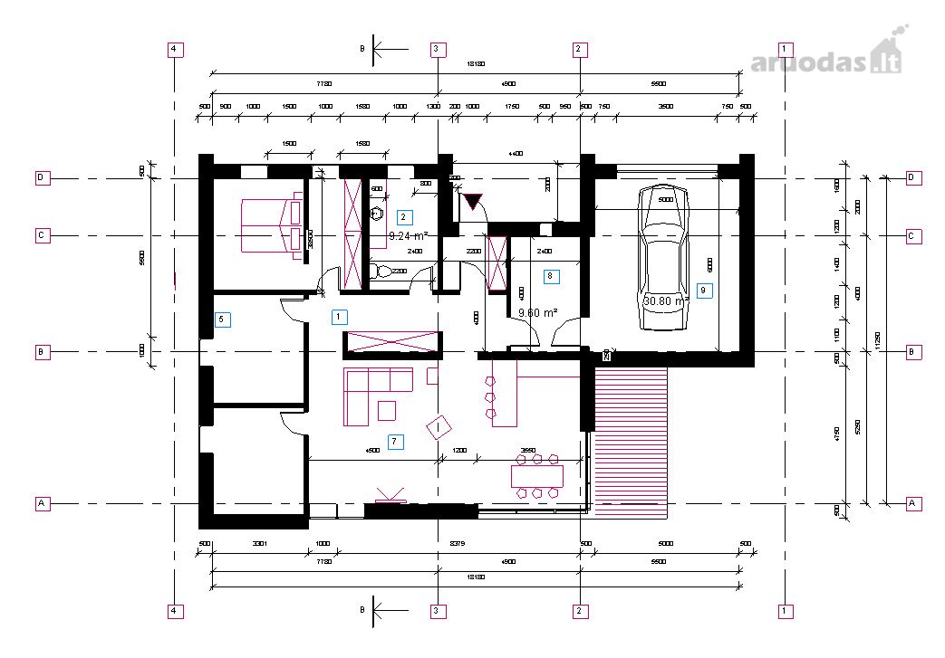 1043x727 House, In Alytus Vidzgiris G Brick House Real Estate Ads