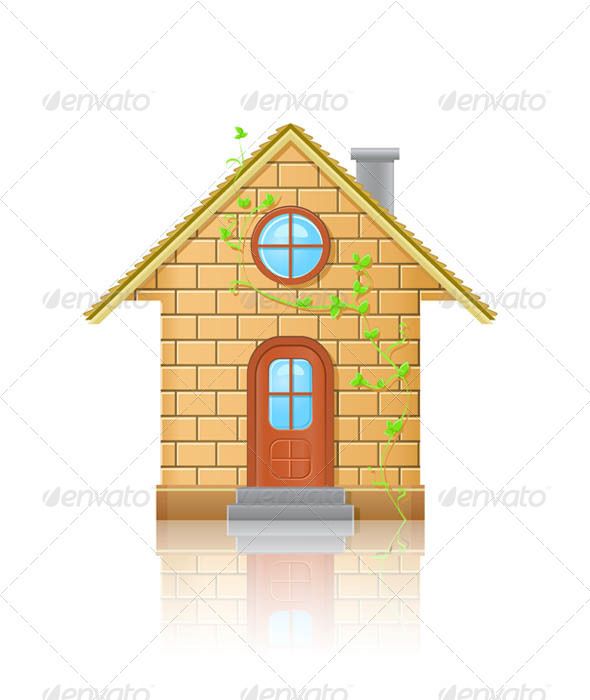 590x700 Small House Illustration Fonts Logos Icons Caricaturas, Ladrillo