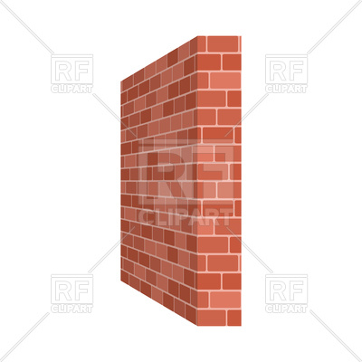 400x400 Brick Wall Perspective Isolated On White Background Vector Image