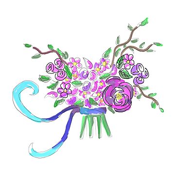 360x360 Pink And Purple Flower Bouquet Sticker