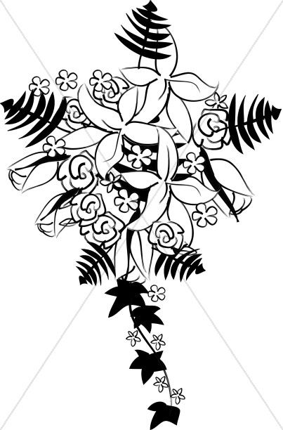 403x612 Vector Stock Bride Bouquet Wedding Silhouette Pattern Clipart