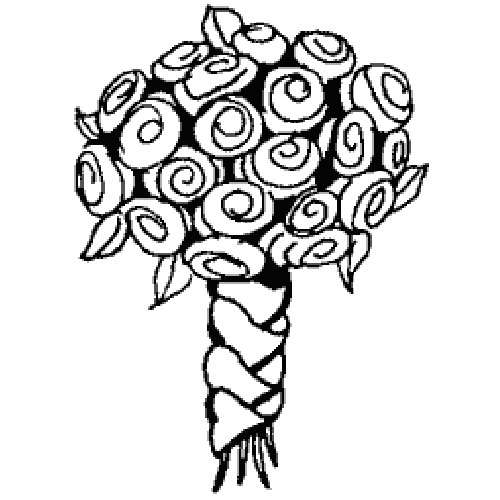 500x500 Bridal Bouquet Wood Block Stamp